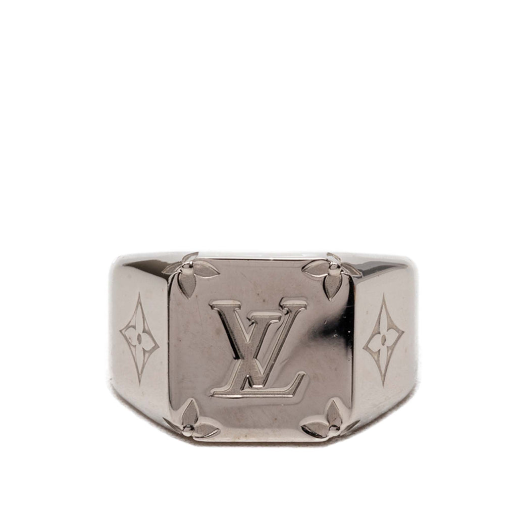 Brass Monogram Signet Ring M