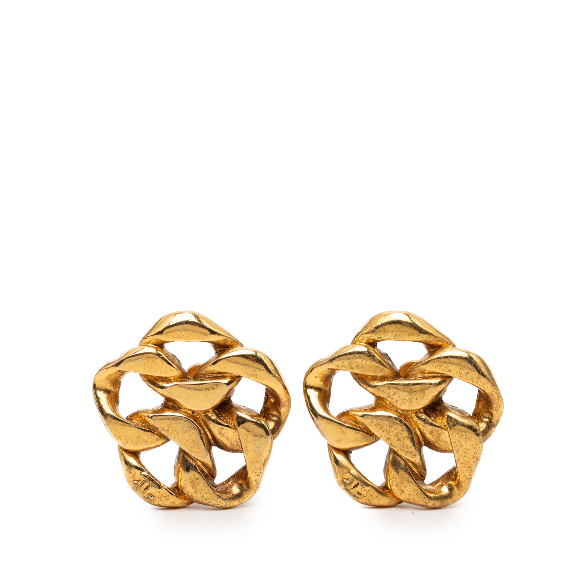 Gold Plated Chain Link Clip On Earrings