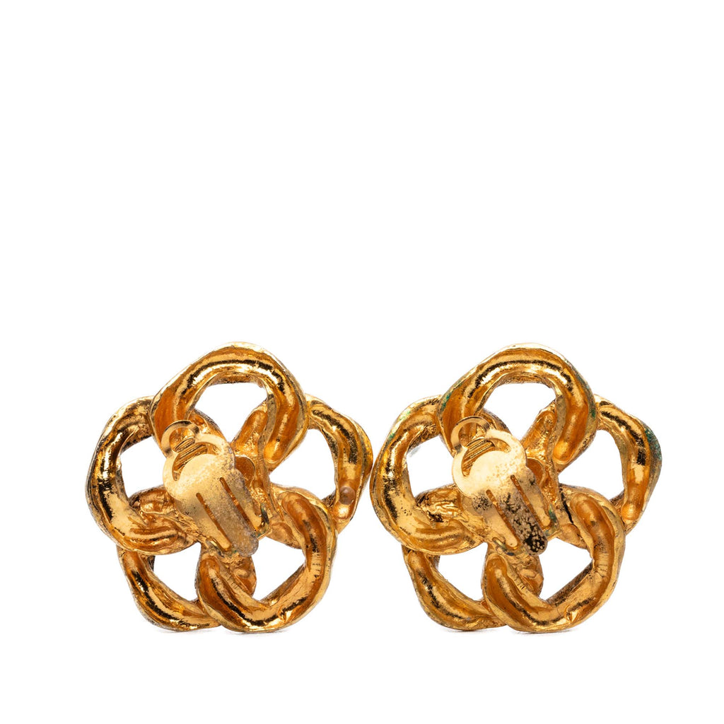 Gold Plated Chain Link Clip On Earrings
