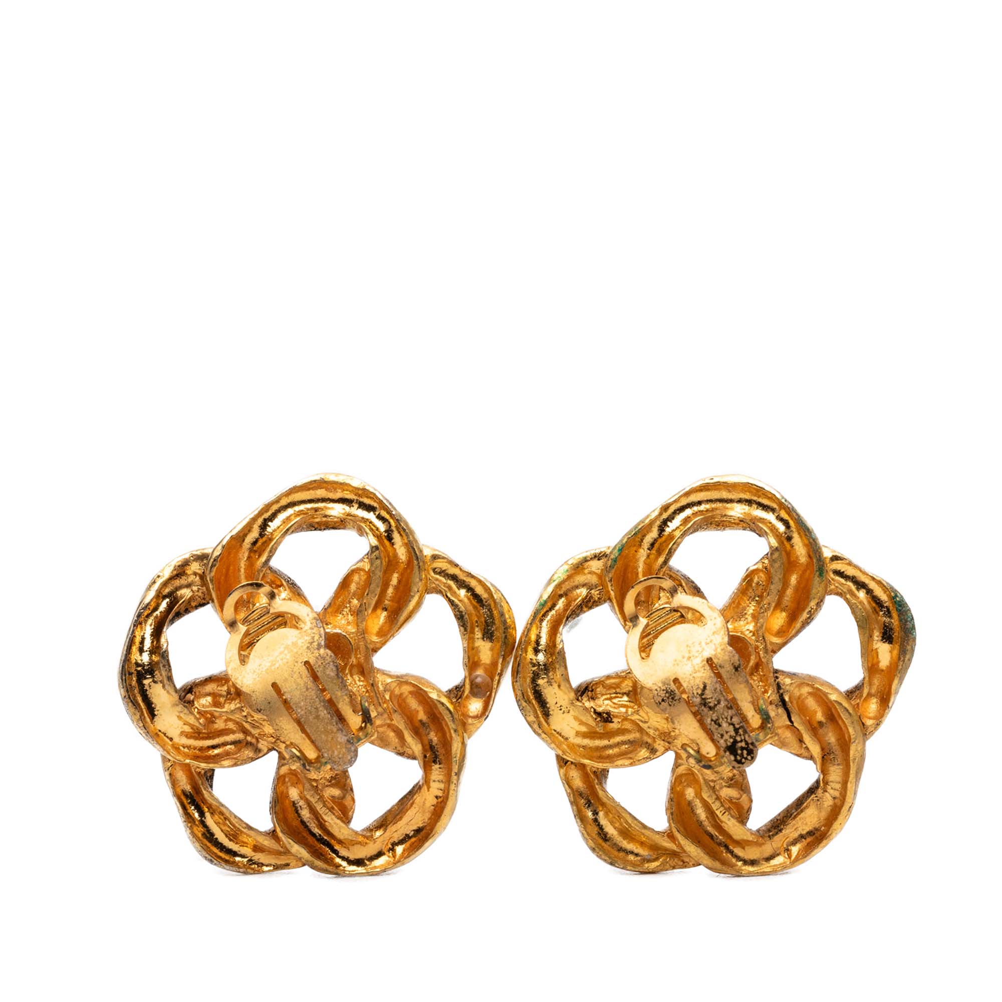 Gold Plated Chain Link Clip On Earrings