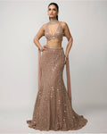 Bronze Rosé Fishcut Lehenga Set By KYNAH, Luxury Indian Fashion & Bridal Wear