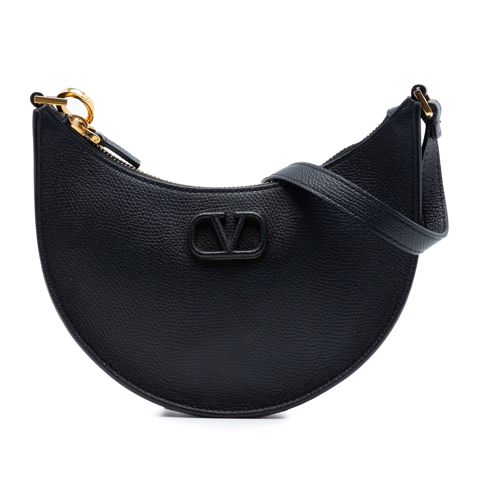 Mini Grainy Calfskin VLogo Hobo
