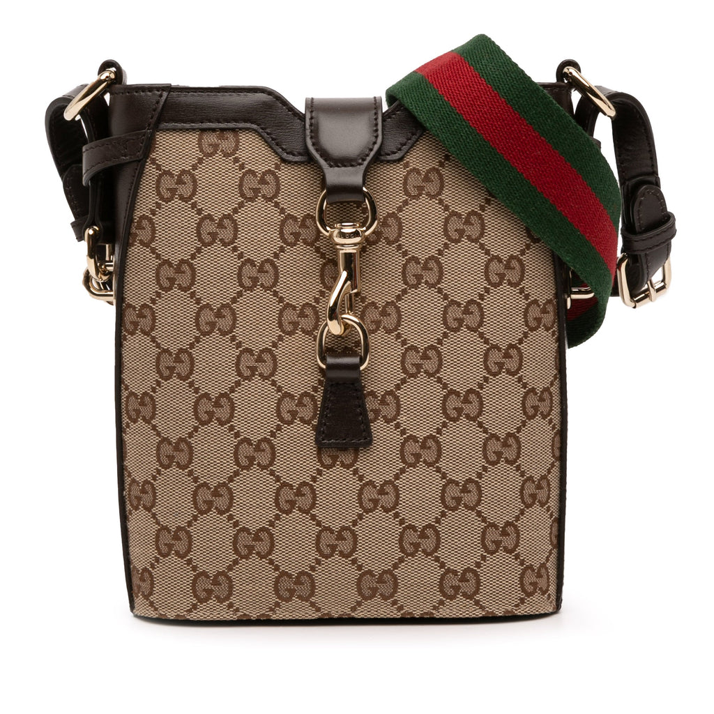 Mini GG Canvas Web Bucket Bag