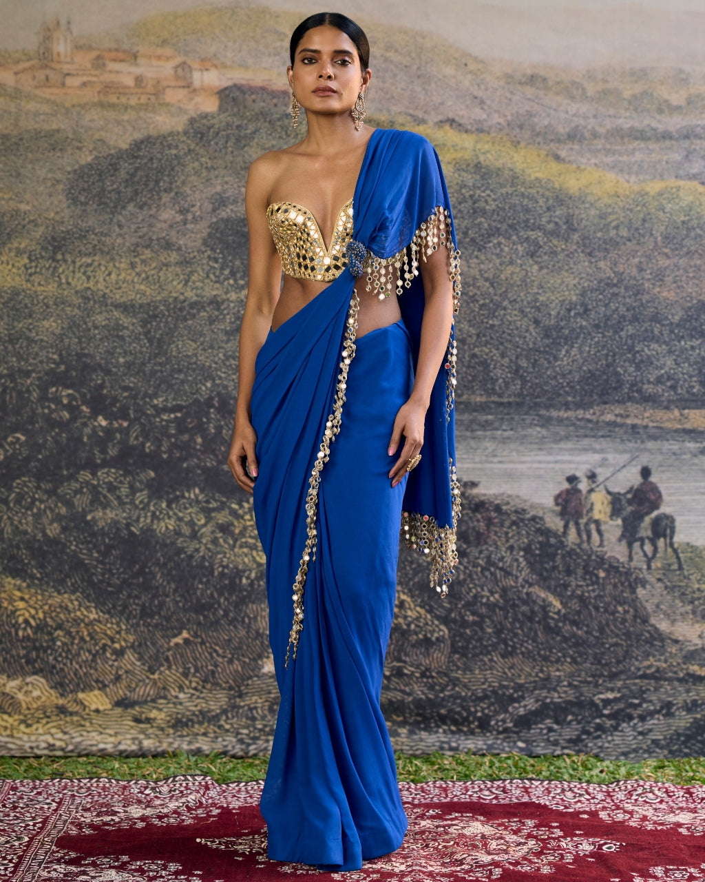 Neelanjana Mirror Sari Set By KYNAH, Luxury Indian Fashion & Bridal Wear