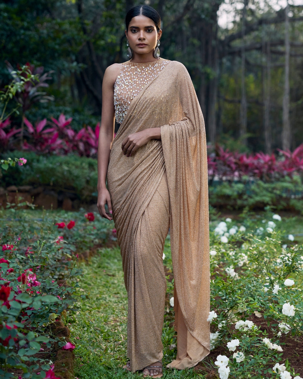 Kanak Tara Crystal Sari Set By KYNAH, Luxury Indian Fashion & Bridal Wear