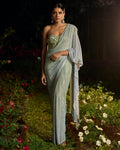 Pista Noor Crystal Sari Set By KYNAH, Luxury Indian Fashion & Bridal Wear