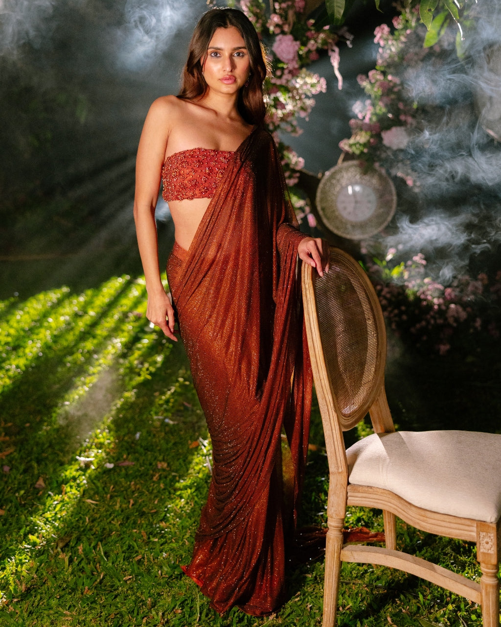 Ember Glow Sari Set By KYNAH, Luxury Indian Fashion & Bridal Wear