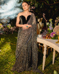 Midnight Frost Drape Set By KYNAH, Luxury Indian Fashion & Bridal Wear