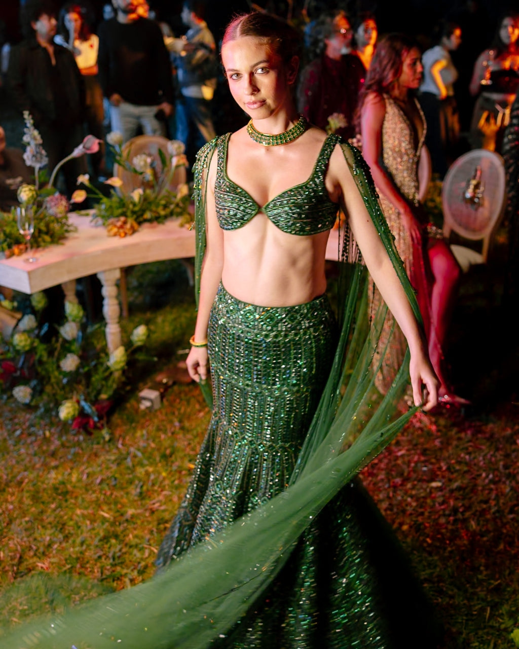 Emerald Élan Lehenga Set By KYNAH, Luxury Indian Fashion & Bridal Wear