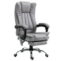 6-Point Executive Office Chair with Footrest, 360° Swivel Reclining Computer Chair, Grey
