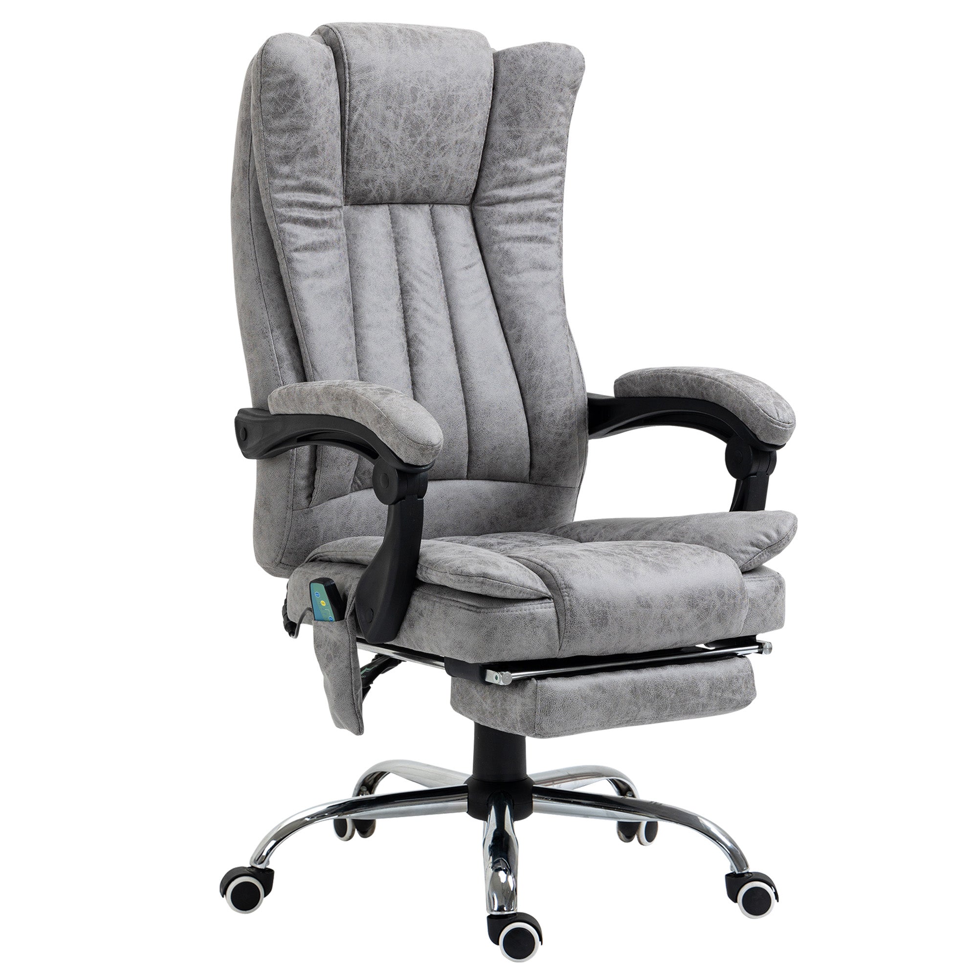 6-Point Executive Office Chair with Footrest, 360° Swivel Reclining Computer Chair, Grey