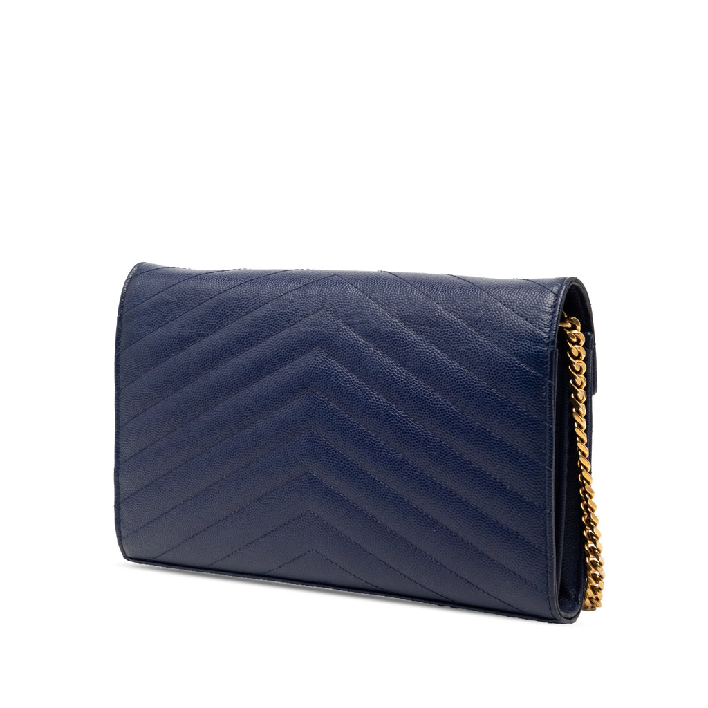 Grain De Poudre Chevron Monogram Envelope Chain Wallet