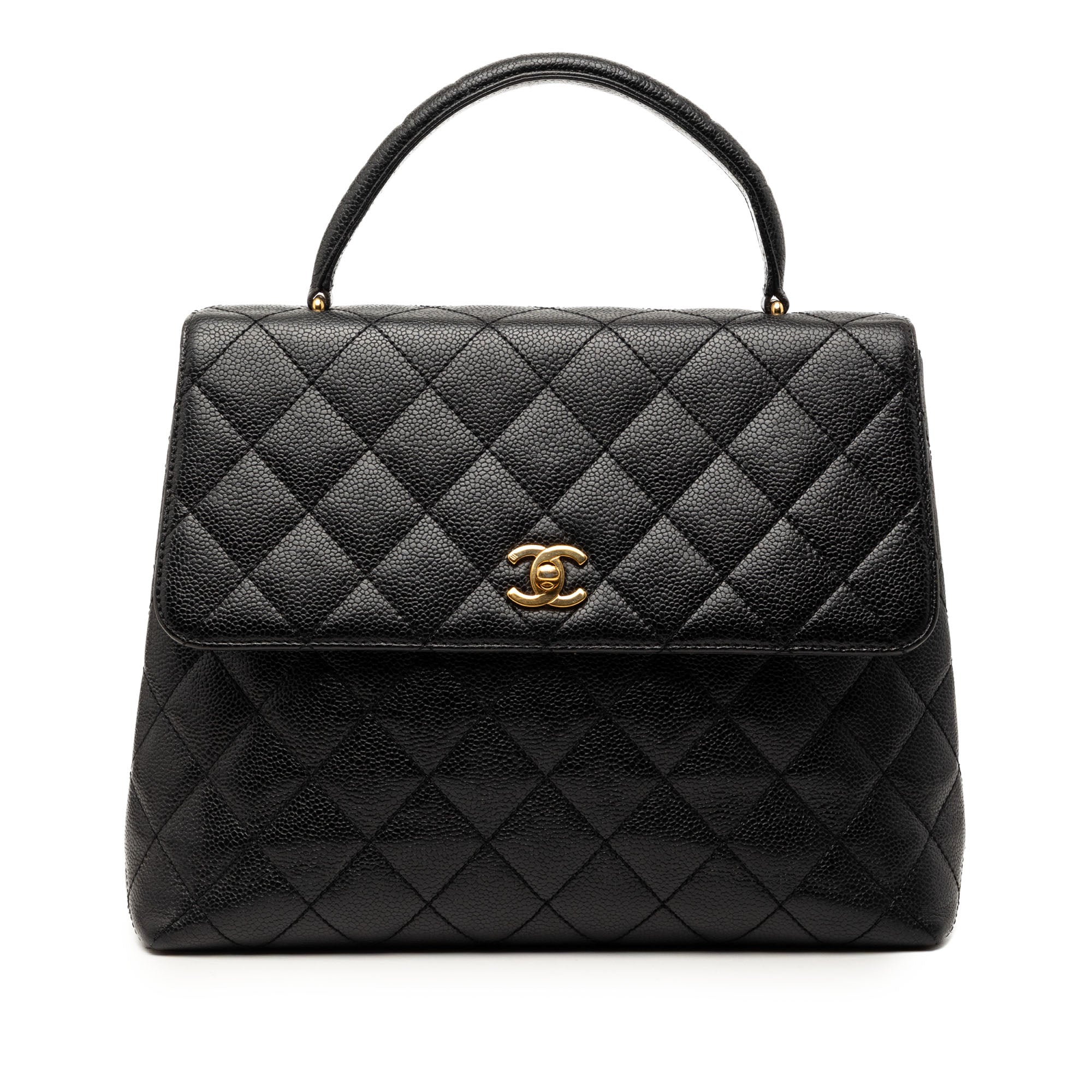 CC Quilted Caviar Kelly Top Handle Bag