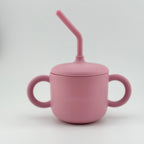 Kit Deluxe Vajilla + Babero BLW Pink 9 Piezas de Silicona orgánica con ventosas Nenina & Co