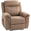 Vibration Massage Recliner with Remote Control Easy Assembly, Light Brown