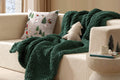 Velvet Embroidered Bear Throw Pillow