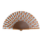 Handcrafted Silk Fan with Geometric Ikat Pattern in Vibrant Colors
