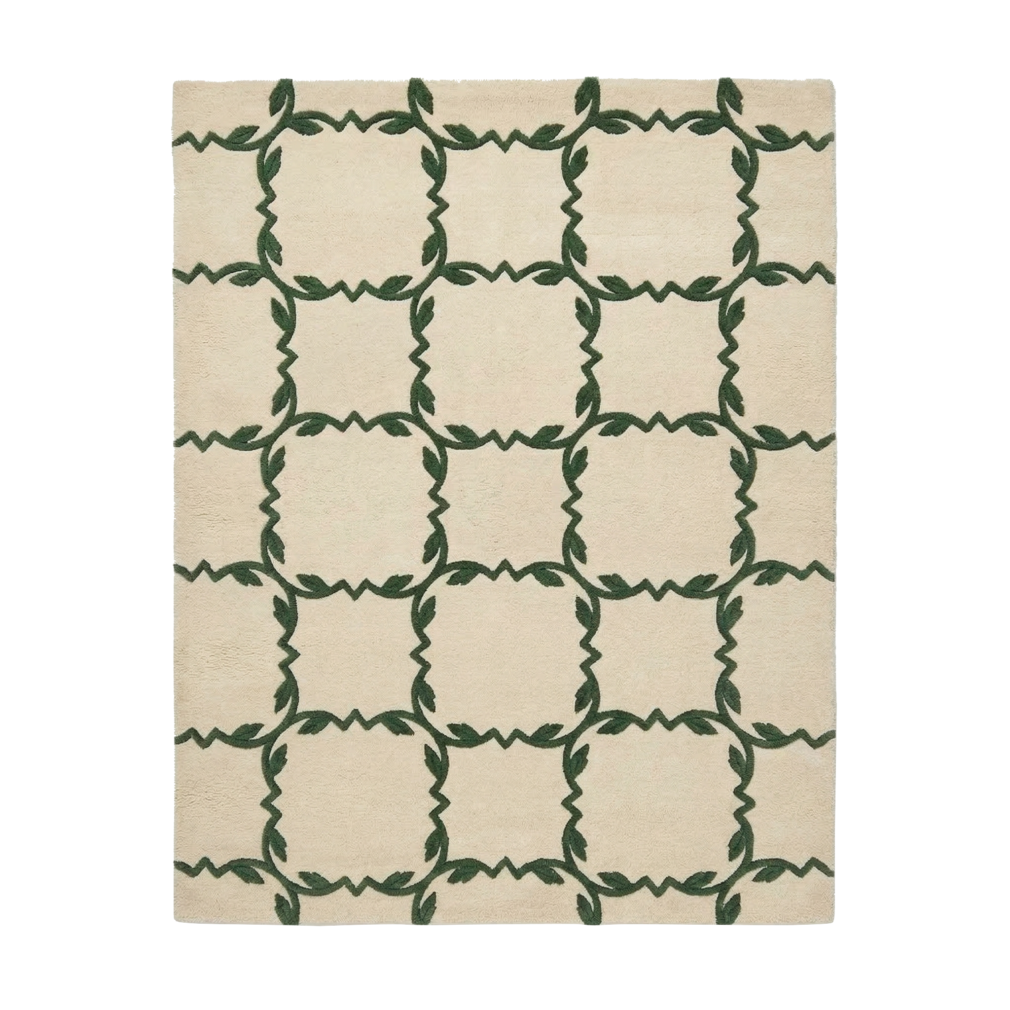 Vine Block Repeat Hand Tufted Rug