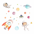 Vinilo de Tela Infantil PLANETAS y ASTRONAUTAS - SUEÑOS DE CIGUEÑA