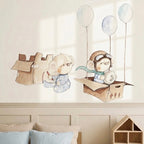 Vinilo Decorativo Infantil - una caja y globos UNA CAJA