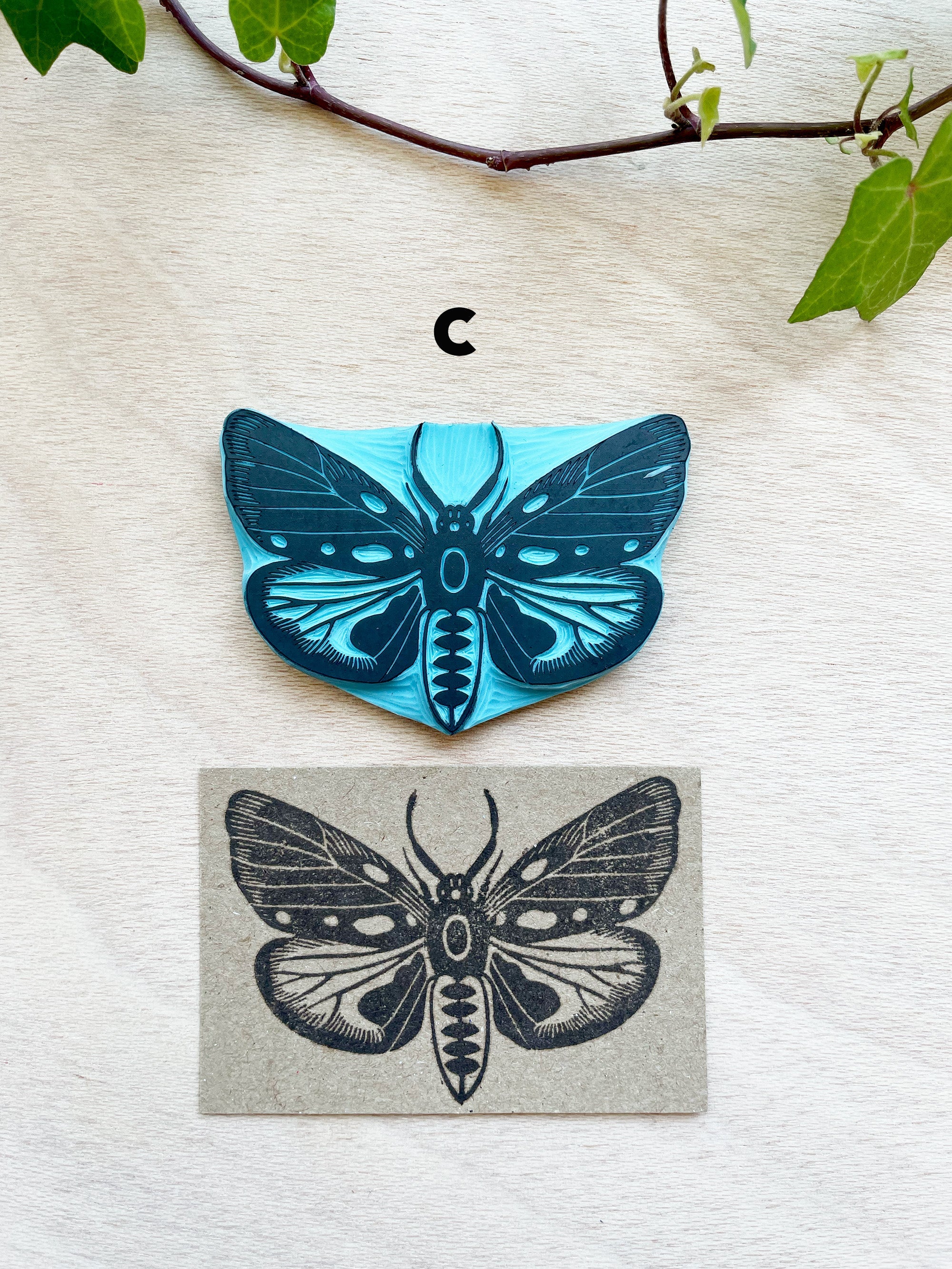 Vintage butterfly rubber stamps