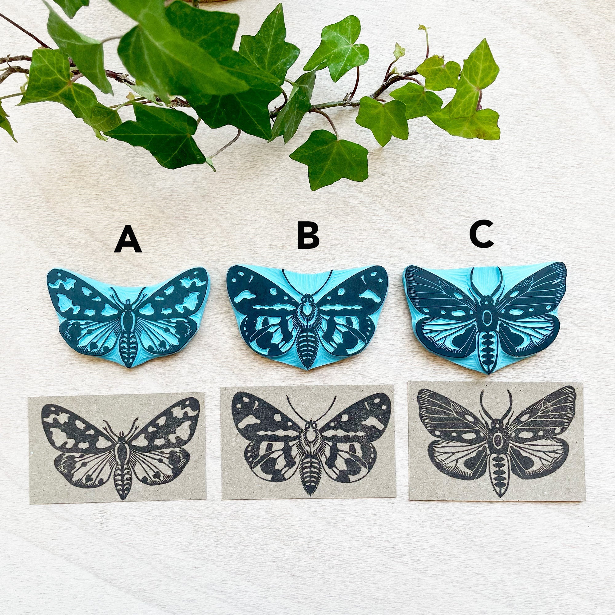 Vintage butterfly rubber stamps