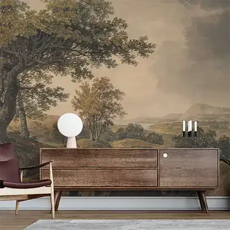 Vintage Scenic Escape Watercolor Wallpaper