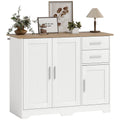 40" Modern Sideboard Buffet with 2 Drawers, 3 Doors & Adjustable Shelf, White