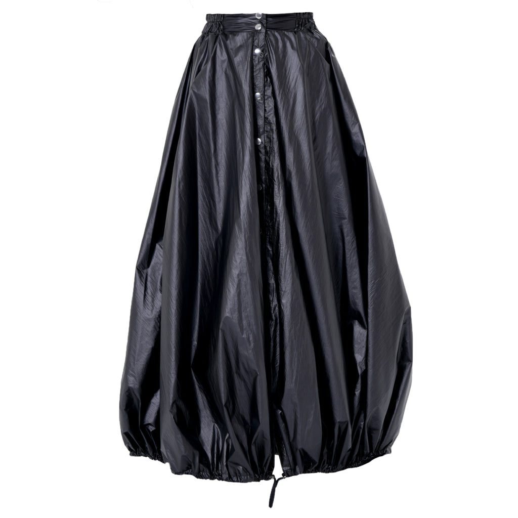Voluminous Maxi Skirt with Adjustable Hem In Black | PR Sample