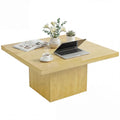 Square Coffee Table with 1.6" Thick Tabletop, 31.5" x 31.5", Light Brown