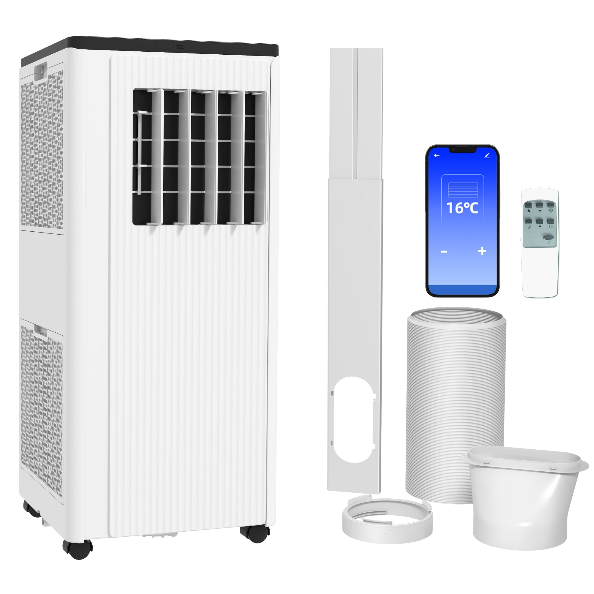 9000 BTU Air Conditioning Unit, 3-in-1 Portable Cooling Fan with Remote, Window Kit, 20m2