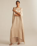 Light Beige Kaftan Set By KYNAH, Luxury Indian Fashion & Bridal Wear