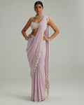 Lavender Draped Sari Set By KYNAH, Luxury Indian Fashion & Bridal Wear