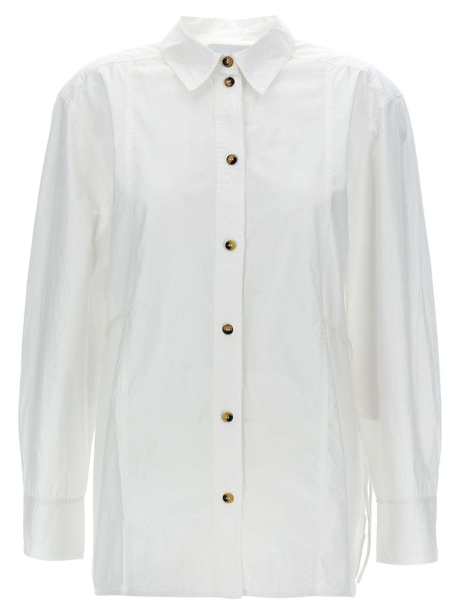Ganni Organic Cotton with Button Detail Shirt — White