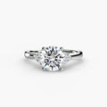Cluster Shoulder Solitaire Ring