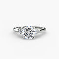 Double Prong Cluster Shoulder Solitaire Ring