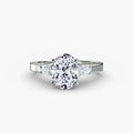Three-Stone Ring with Pavé Shoulders