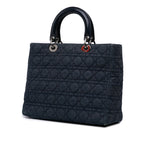 Large Denim Cannage Lady Dior