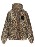 Ganni Leopard Print Nylon Windbreaker — Tan