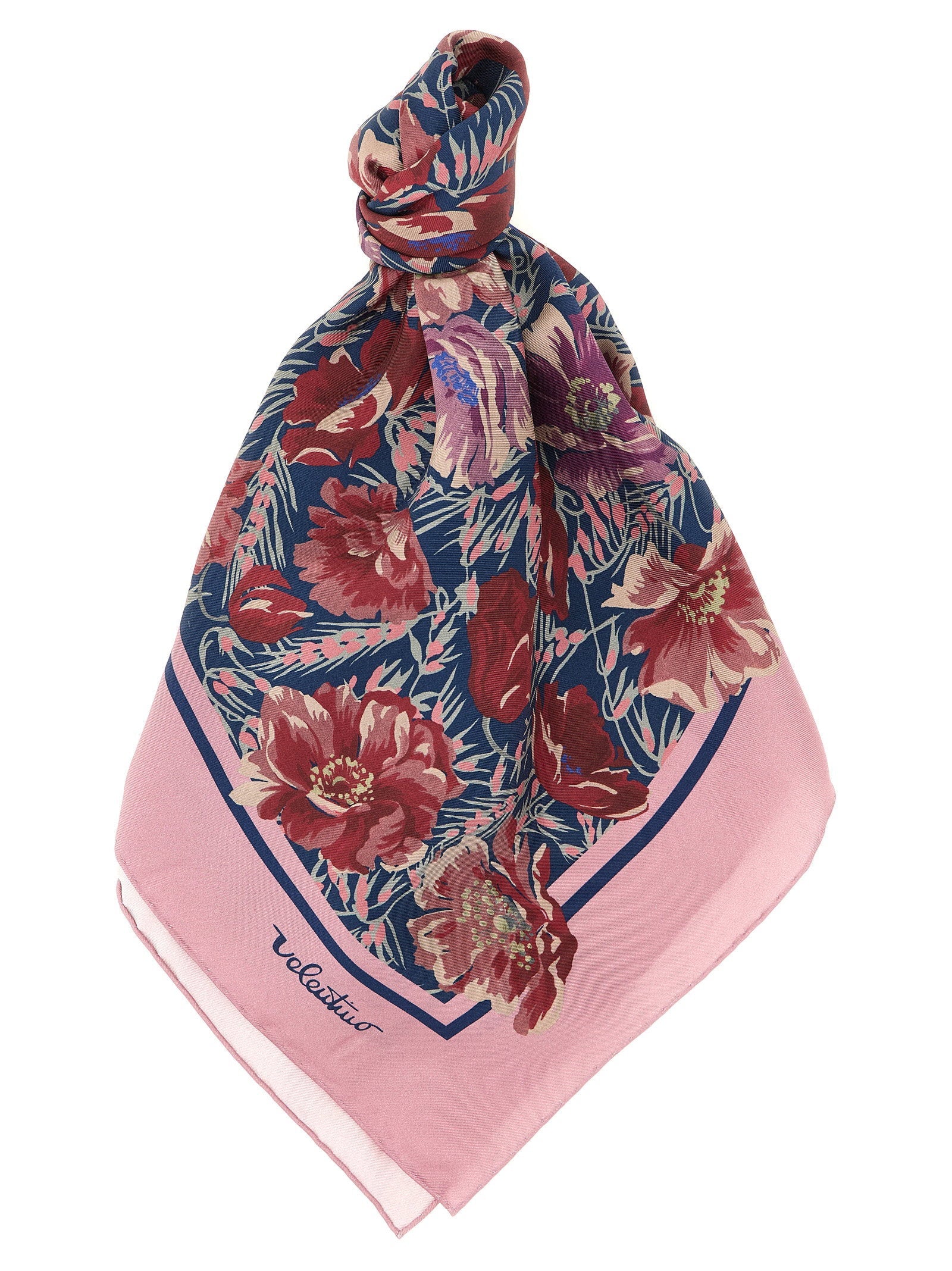 Valentino Garavani Floral-Print Silk Scarf — Pink