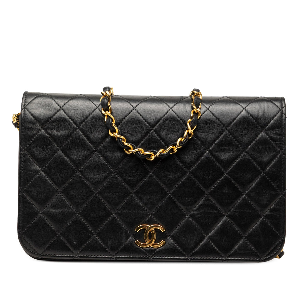 CC Quilted Lambskin Full Single Flap