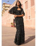 Metallic Lace Gown And Cape By KYNAH, Luxury Indian Fashion & Bridal Wear