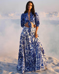 Porcelain Print Skirt Set By KYNAH, Luxury Indian Fashion & Bridal Wear