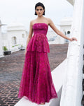 Floral Print Peplum Set By KYNAH, Luxury Indian Fashion & Bridal Wear