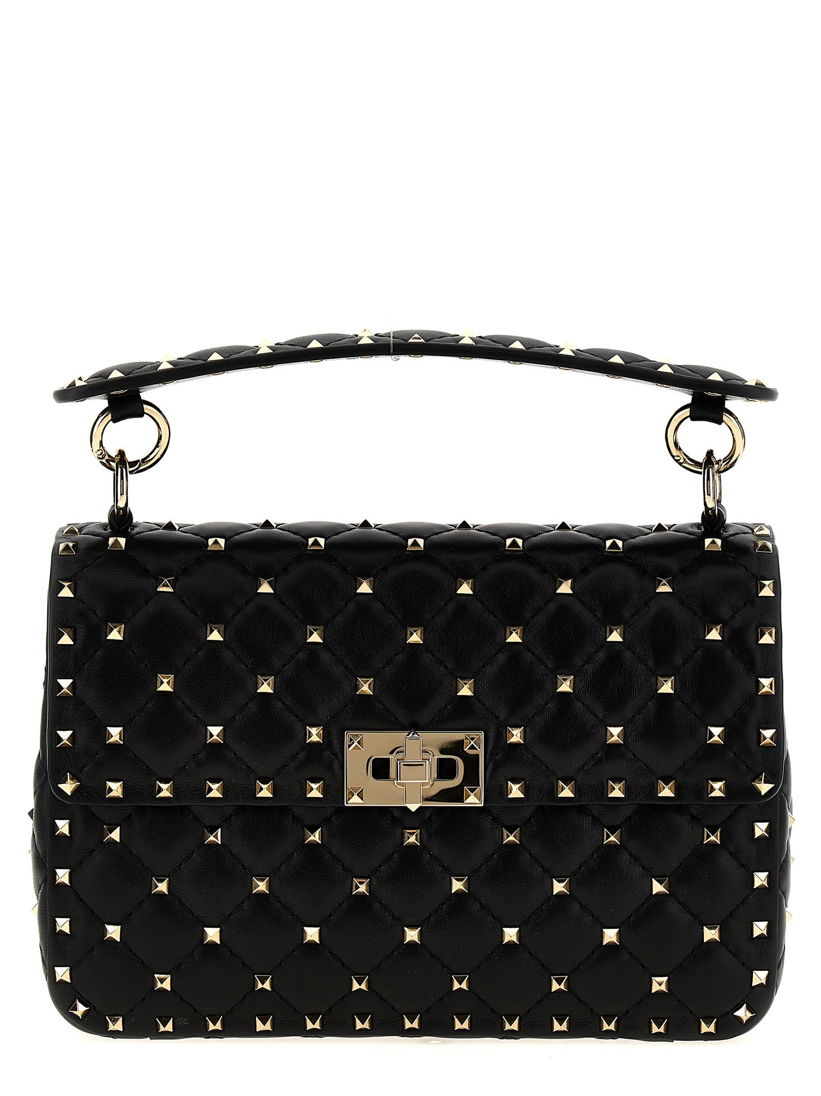 Valentino Garavani Rockstud Spike Shoulder Bag — Black
