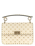 Valentino Garavani Rockstud Spike Shoulder Bag — Cream