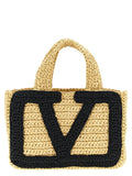 Valentino Garavani Crochet Raffia Tote Bag — Natural