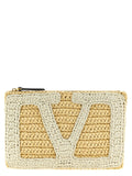 Valentino Garavani Crochet Raffia Clutch — Multicolor