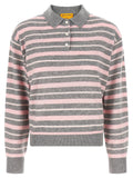 Guest In Residence Collegiate Stripe Polo — Grey
