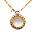 Gold Plated Magnifying Glass Pendant Long Necklace